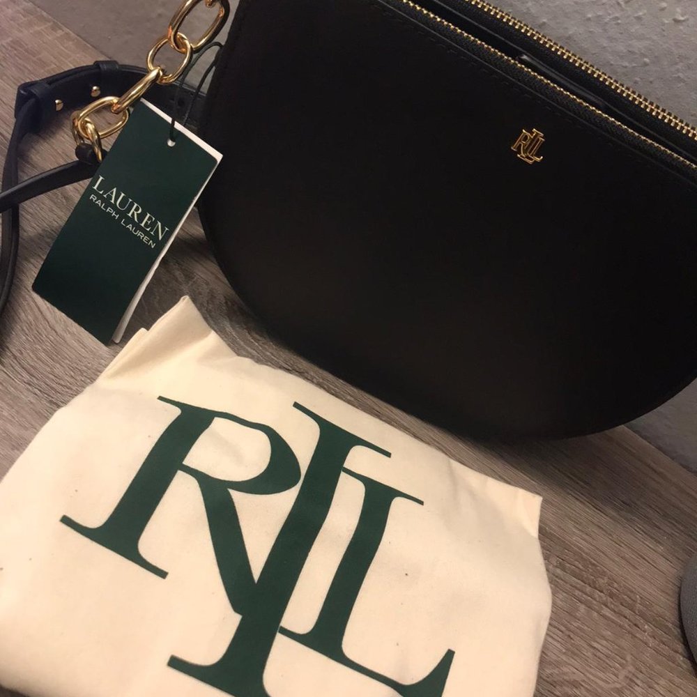 Ralph Lauren Half Moon Sutton Crossbody Purse